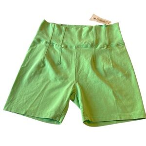 Altar'd State Green Bike Shorts with High-Waisted Design Athletic Sport M/L NWT